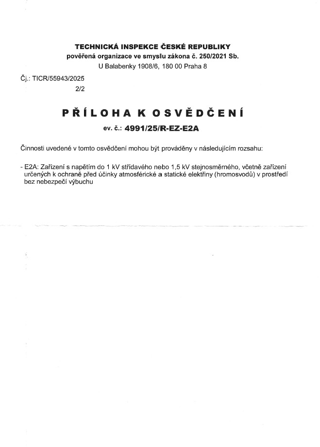 Osvědčení TIČR 2